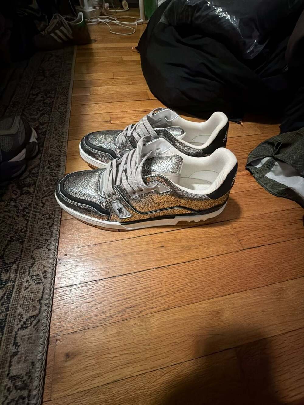 Louis Vuitton LV Trainer Sneaker in Metallic Silver